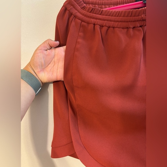 J. Crew Red Athletic Shorts with Curved Hem - Picture 4 of 9